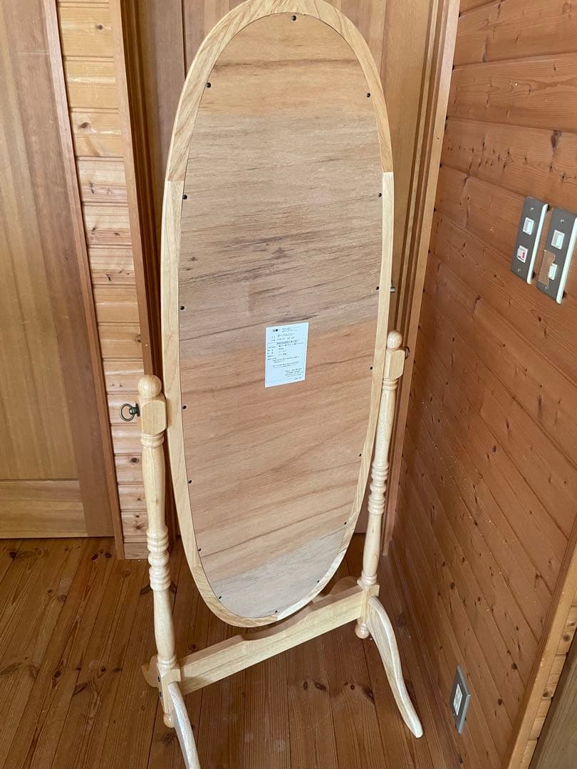 超美品　アンティーク風　スタンドミラー　オーバルミラー　姿見　ビンテージ風