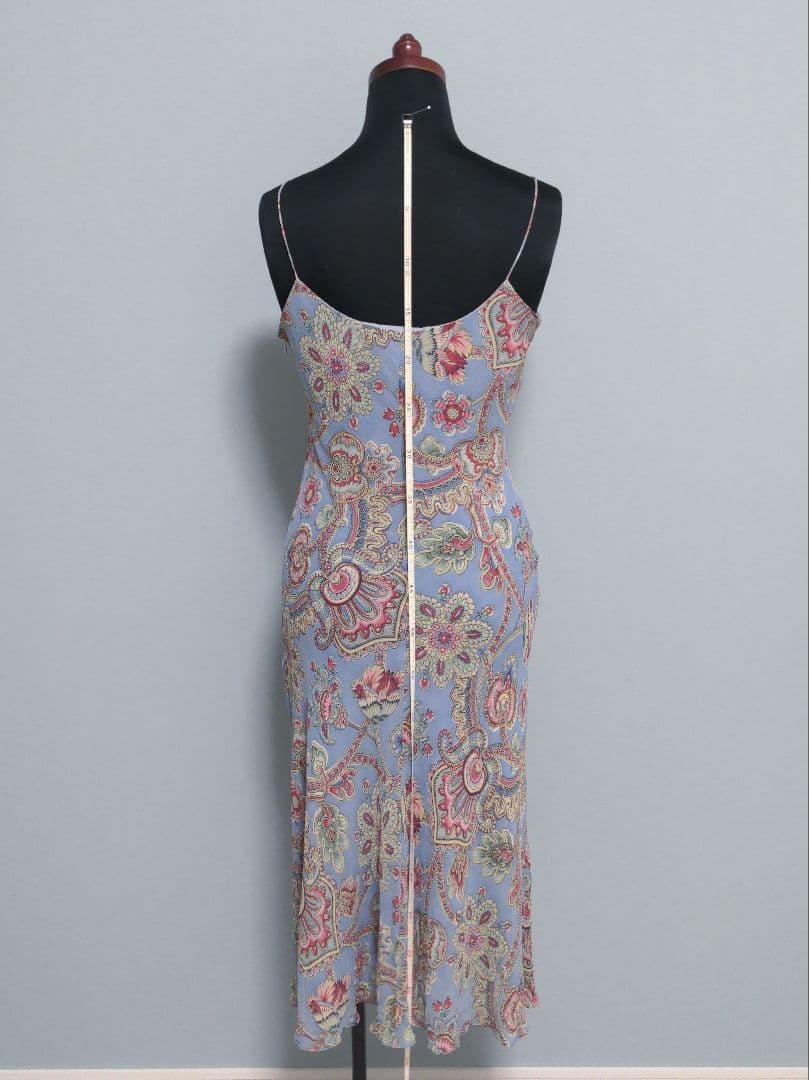 お値下!! ラルフローレン ブルー系 キャミソール シルク ワンピース 7〜9号