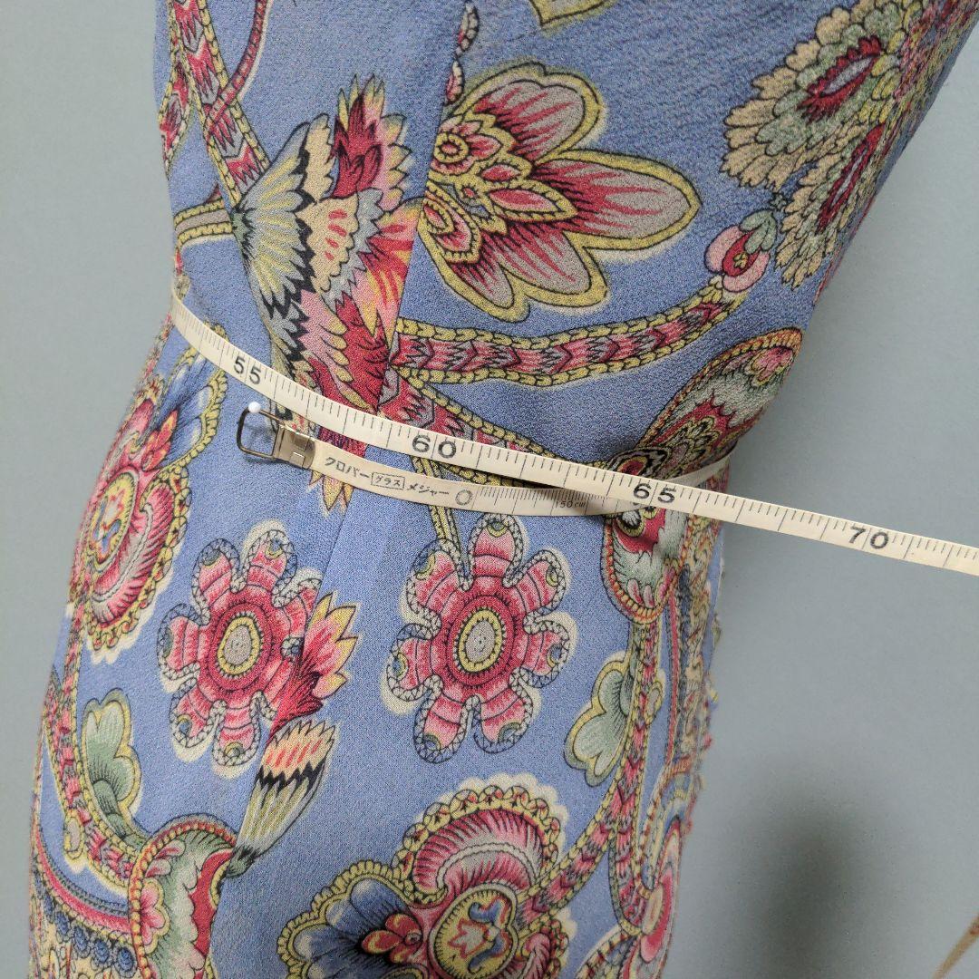 お値下!! ラルフローレン ブルー系 キャミソール シルク ワンピース 7〜9号