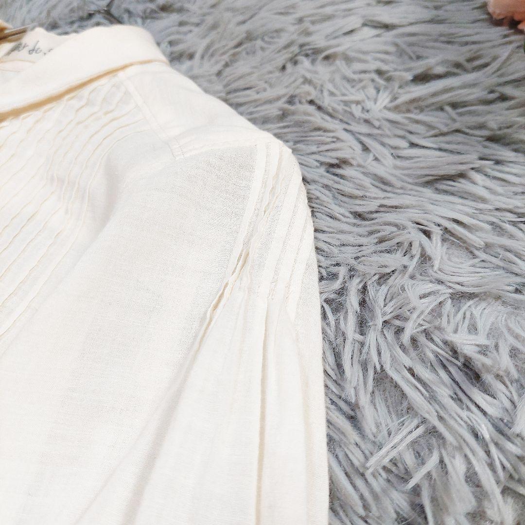 アトリエドゥサボン 洗える ピンタック 襟付き シャツワンピース ロング丈