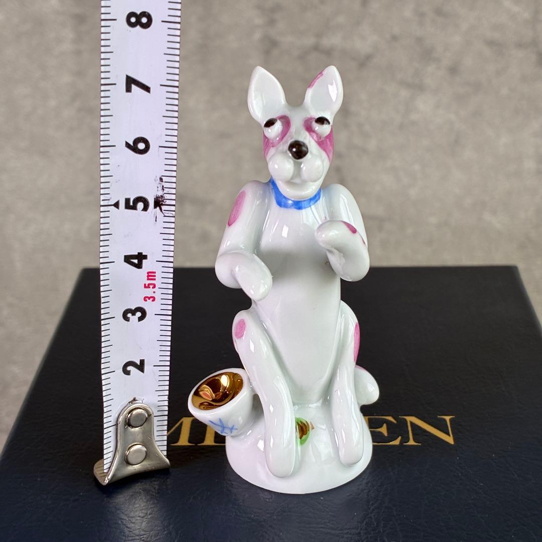 【極美品・箱付】マイセン ミニ干支 手びねり人形 戌（イヌ）ピンク