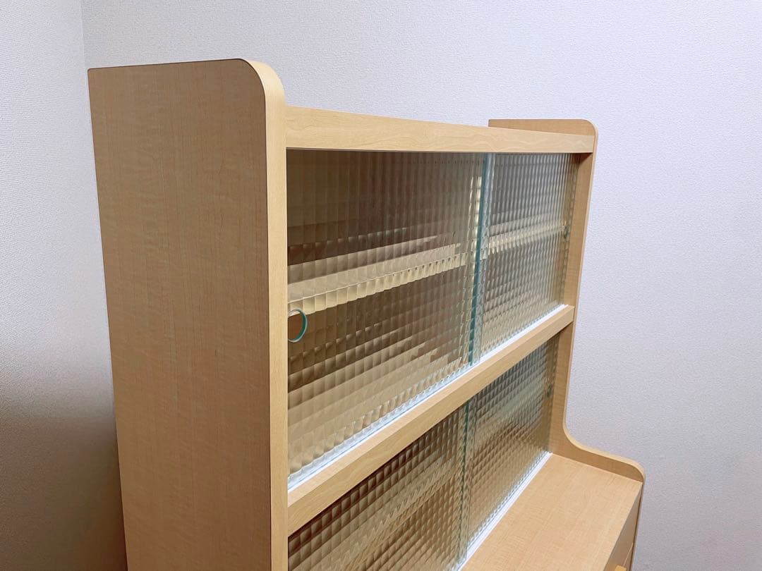 【4月末迄】arne 900HG 北欧風ガラスチェスト キャビネット　ナチュラル