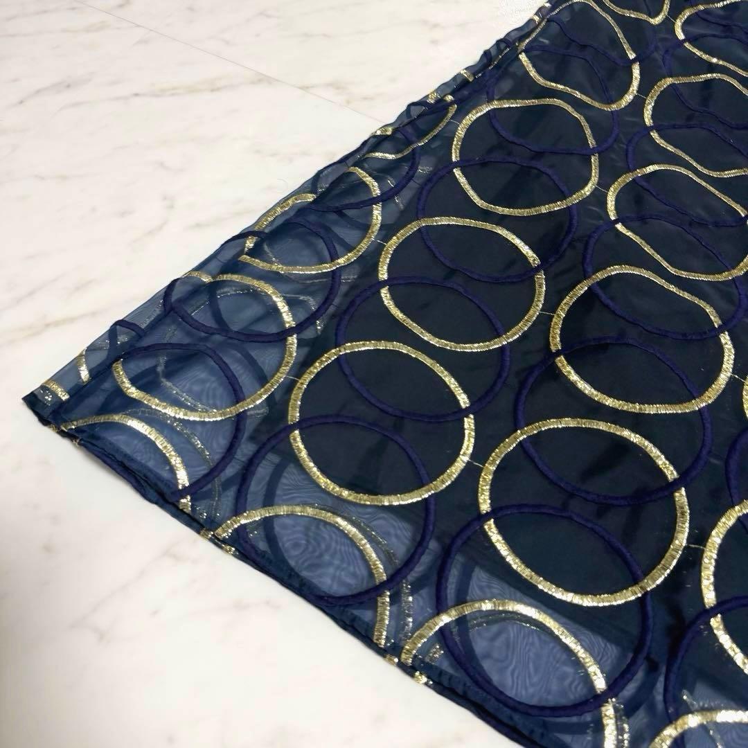 【未使用】完売品✨️グレースコンチネンタル オーガンサークルドレス 濃紺 ゴールド