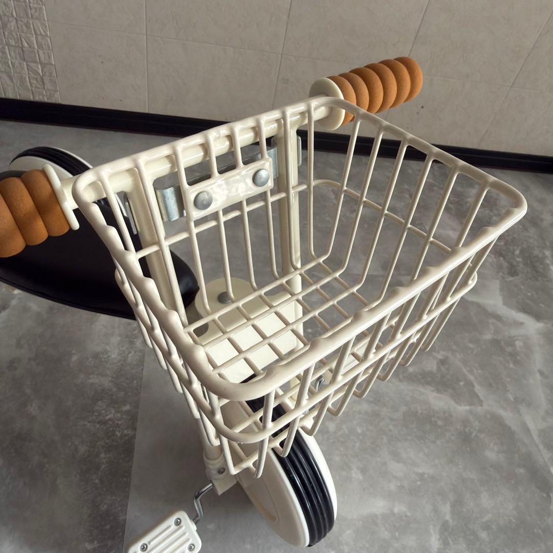 無印良品 無印 三輪車 舵取り棒付き アイボリー 白 子供
