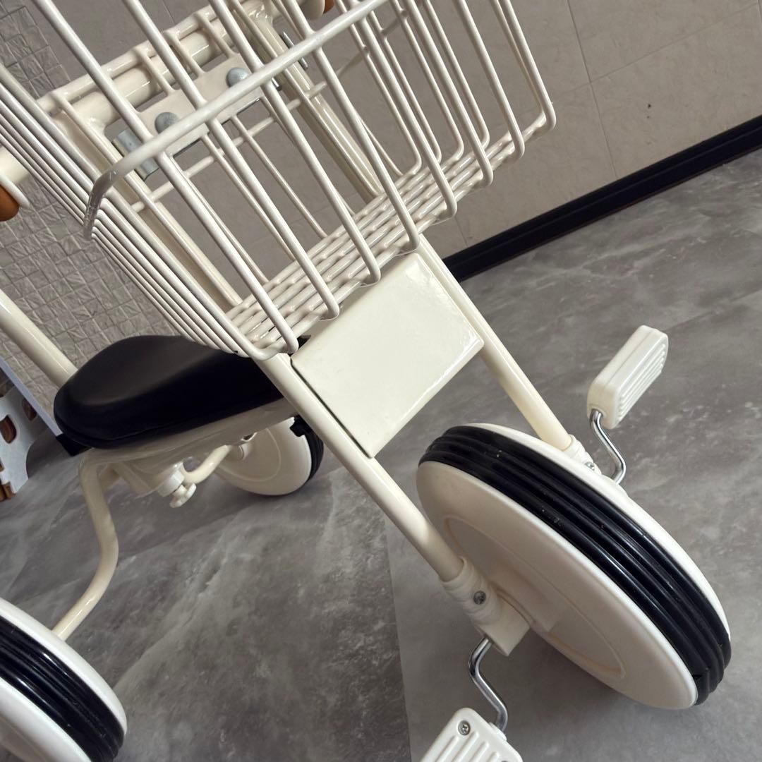 無印良品 無印 三輪車 舵取り棒付き アイボリー 白 子供