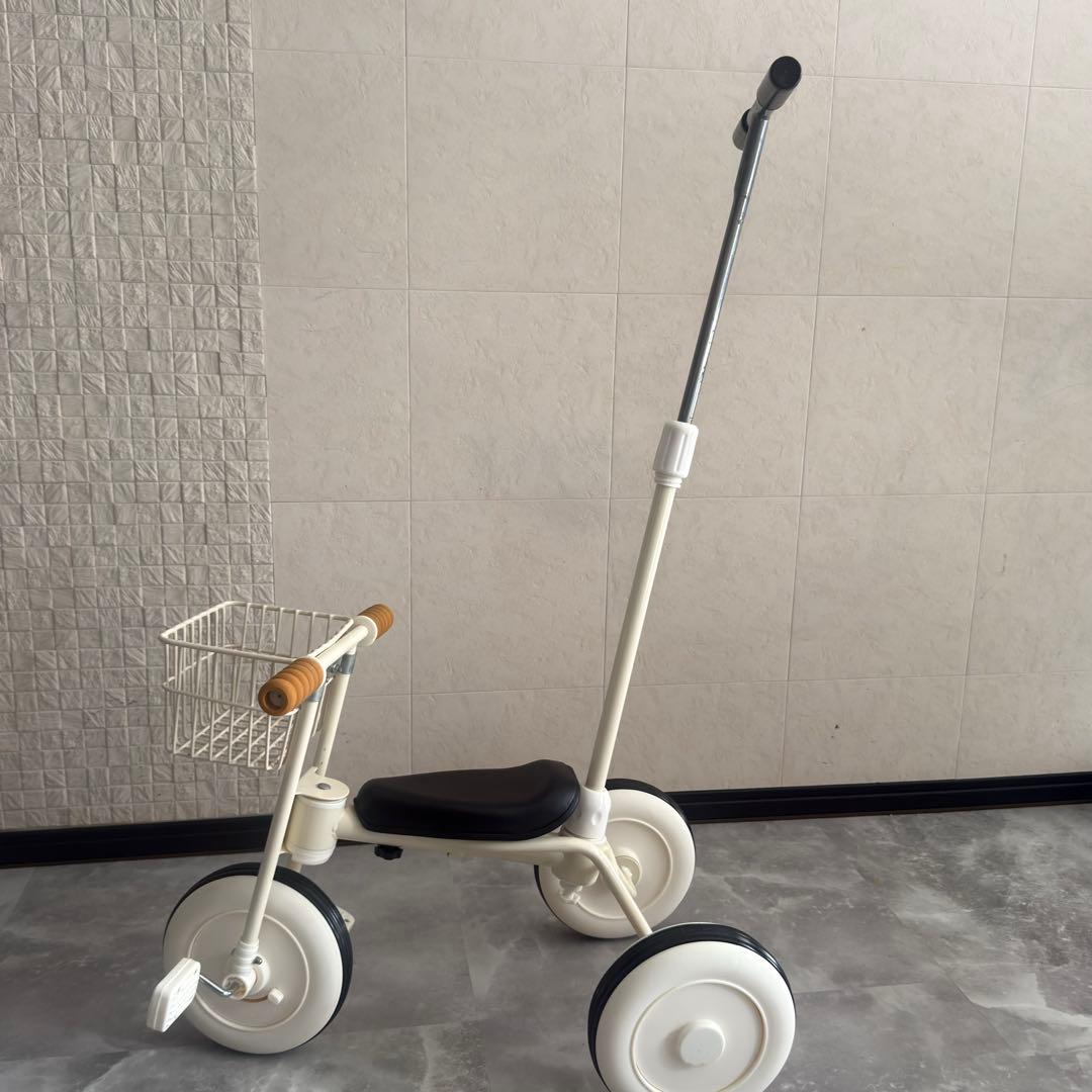 無印良品 無印 三輪車 舵取り棒付き アイボリー 白 子供