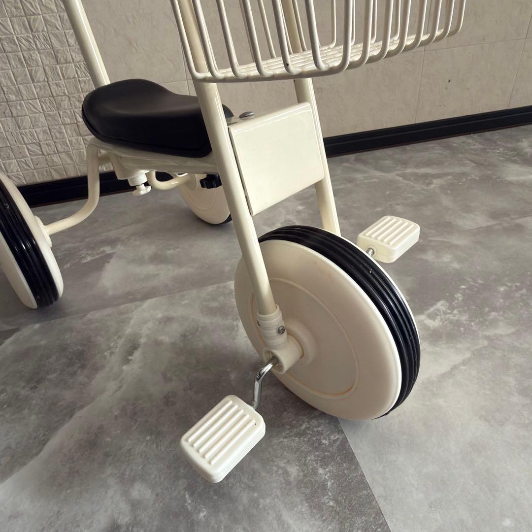 無印良品 無印 三輪車 舵取り棒付き アイボリー 白 子供