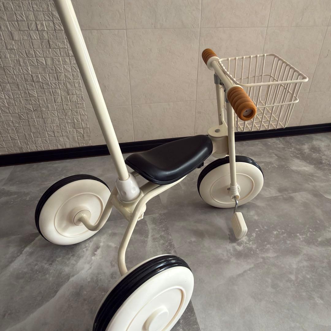 無印良品 無印 三輪車 舵取り棒付き アイボリー 白 子供