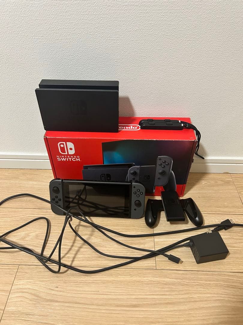 Nintendo Switch 本体 グレー ジョイコン付き 付属品全てあり