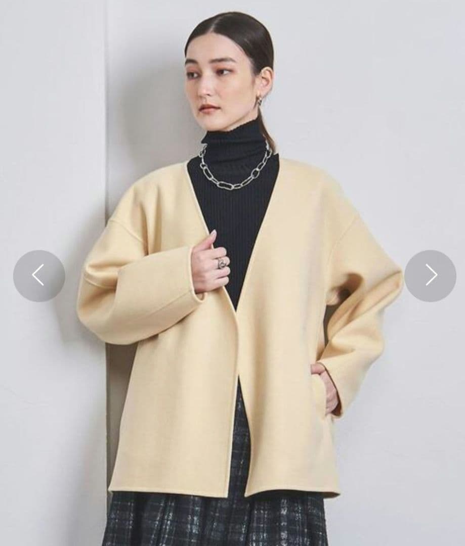 【ももこ】ユナイテッドアローズ Vネック リバー ショートコート