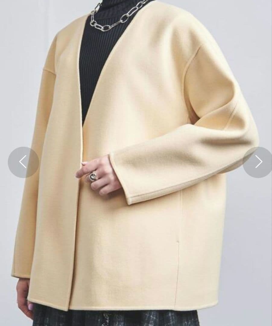 【ももこ】ユナイテッドアローズ Vネック リバー ショートコート