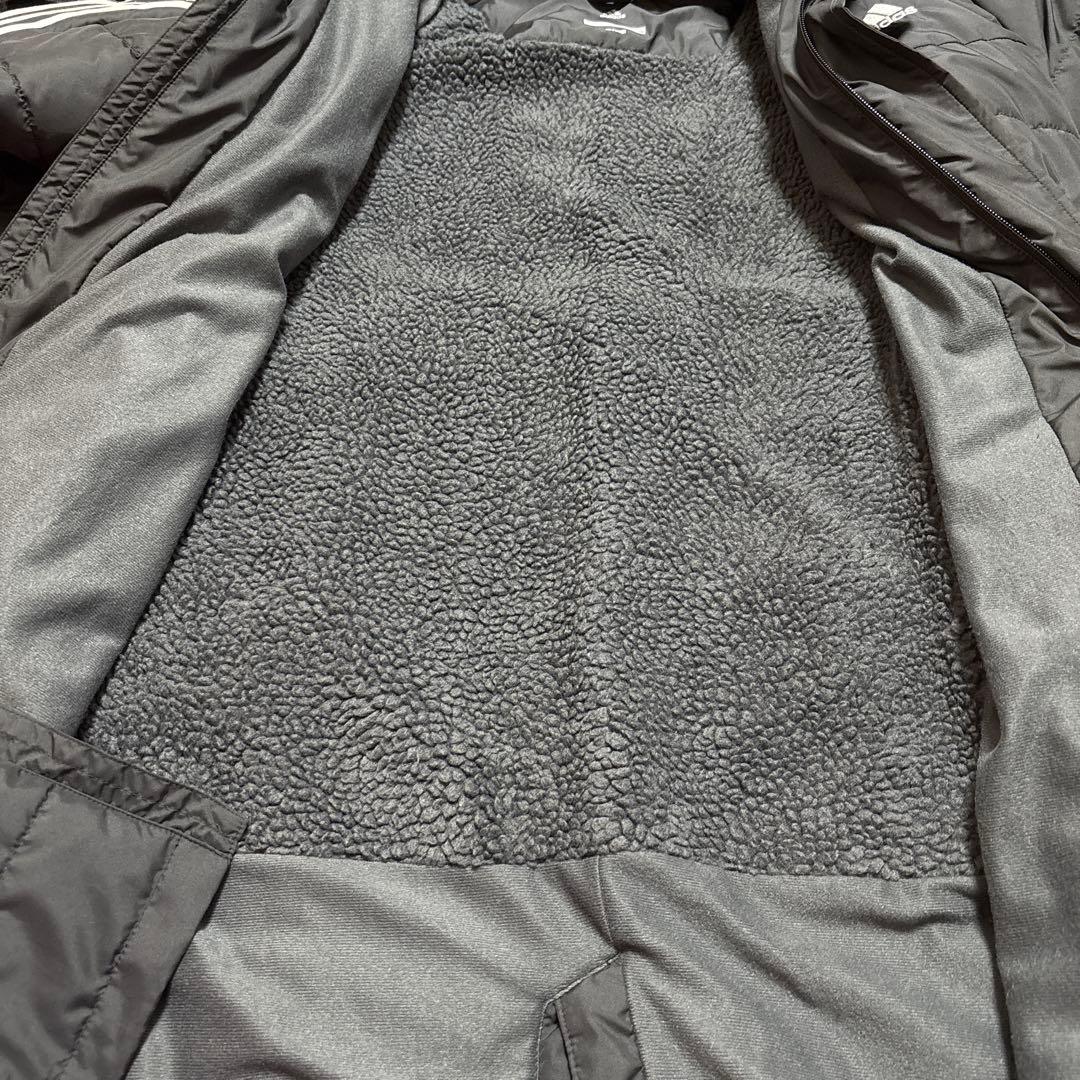 adidas ベンチコート 160 アディダス　黒　サッカー　子ども用　キッズ