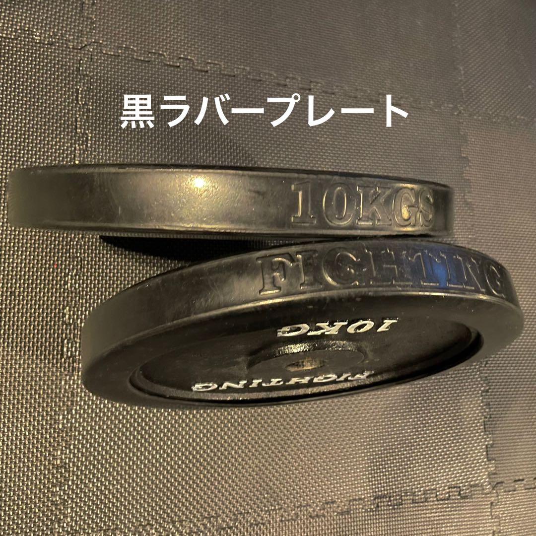 ファイティングロード 黒ラバー プレート 10kg×2枚 穴径29mm