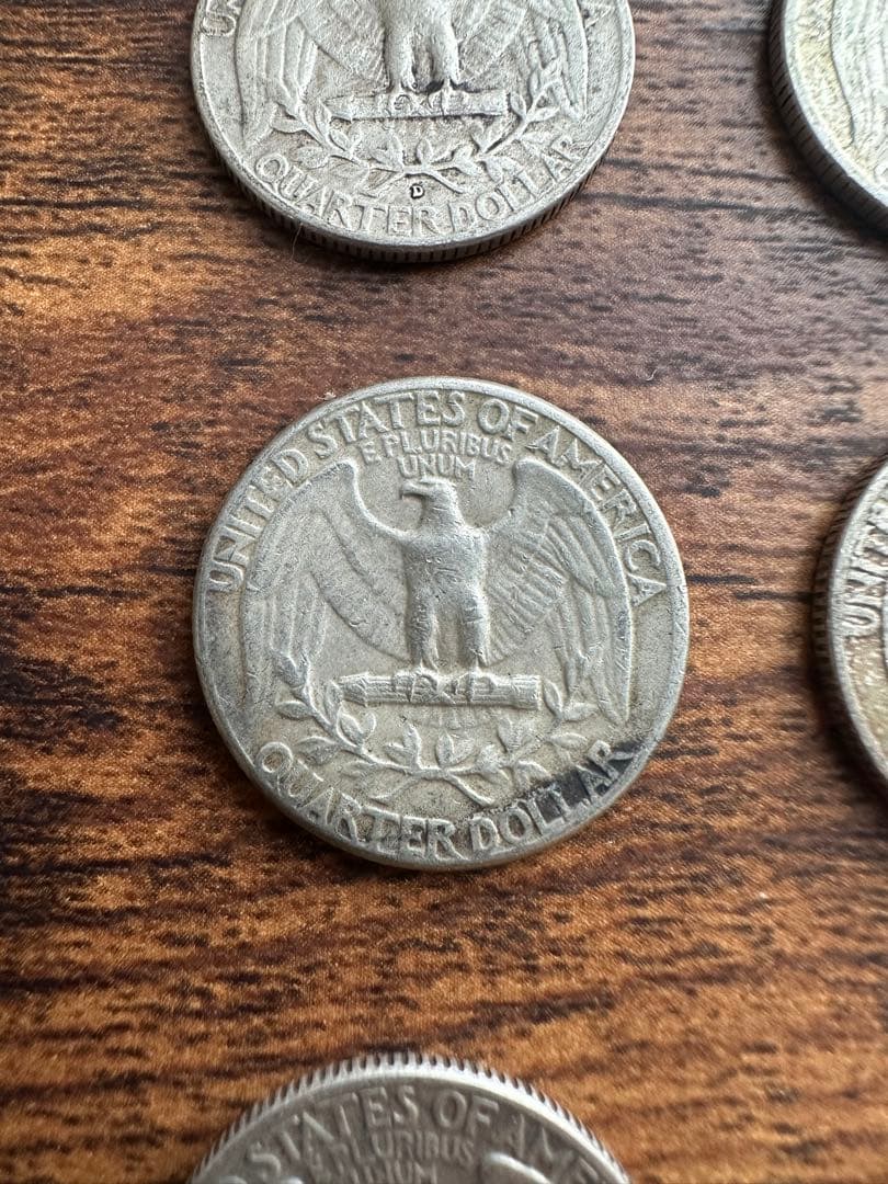 25セント　旧硬貨　銀貨　6枚