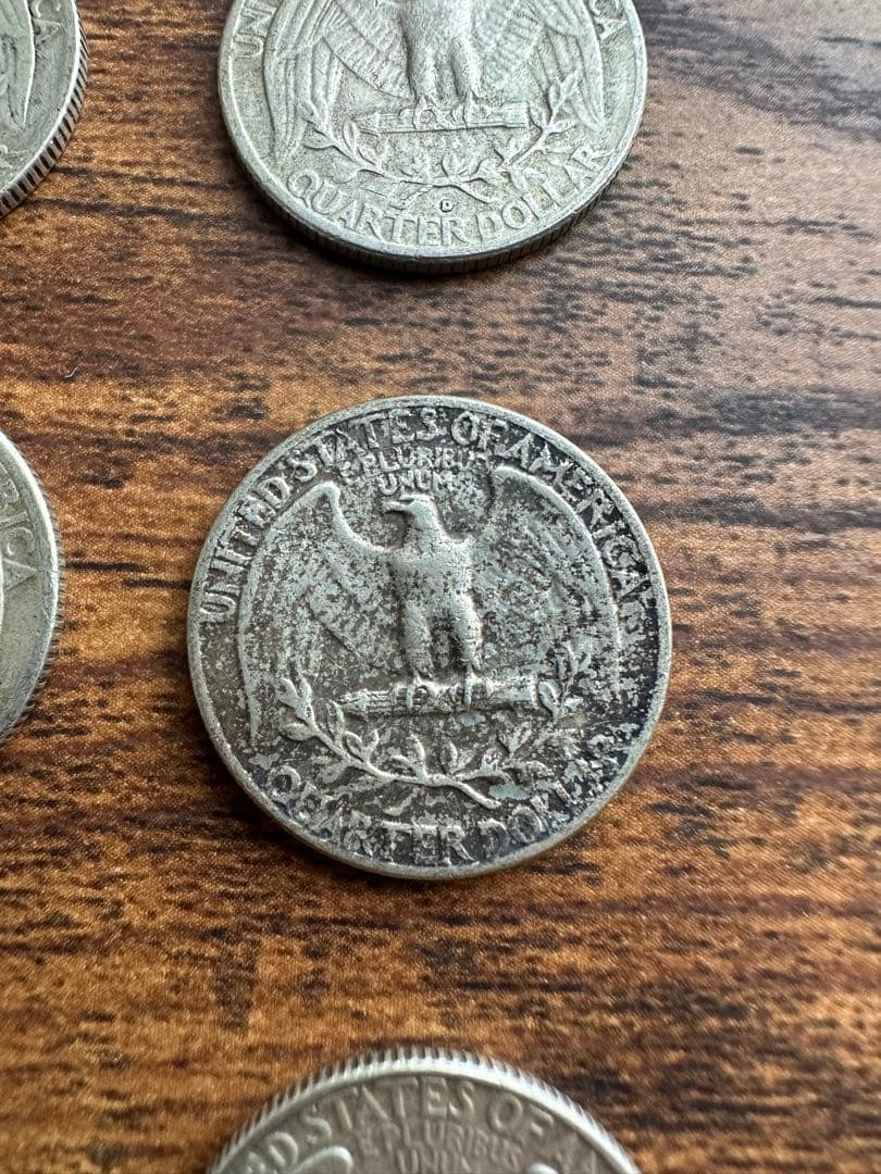 25セント　旧硬貨　銀貨　6枚