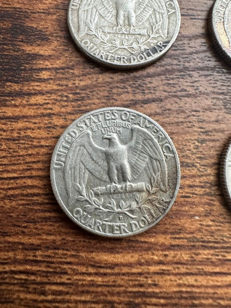 25セント　旧硬貨　銀貨　6枚