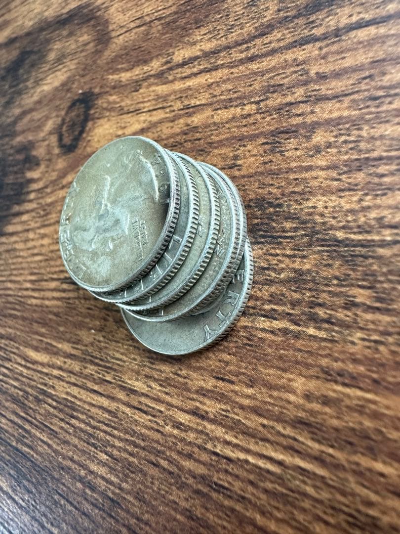 25セント　旧硬貨　銀貨　6枚