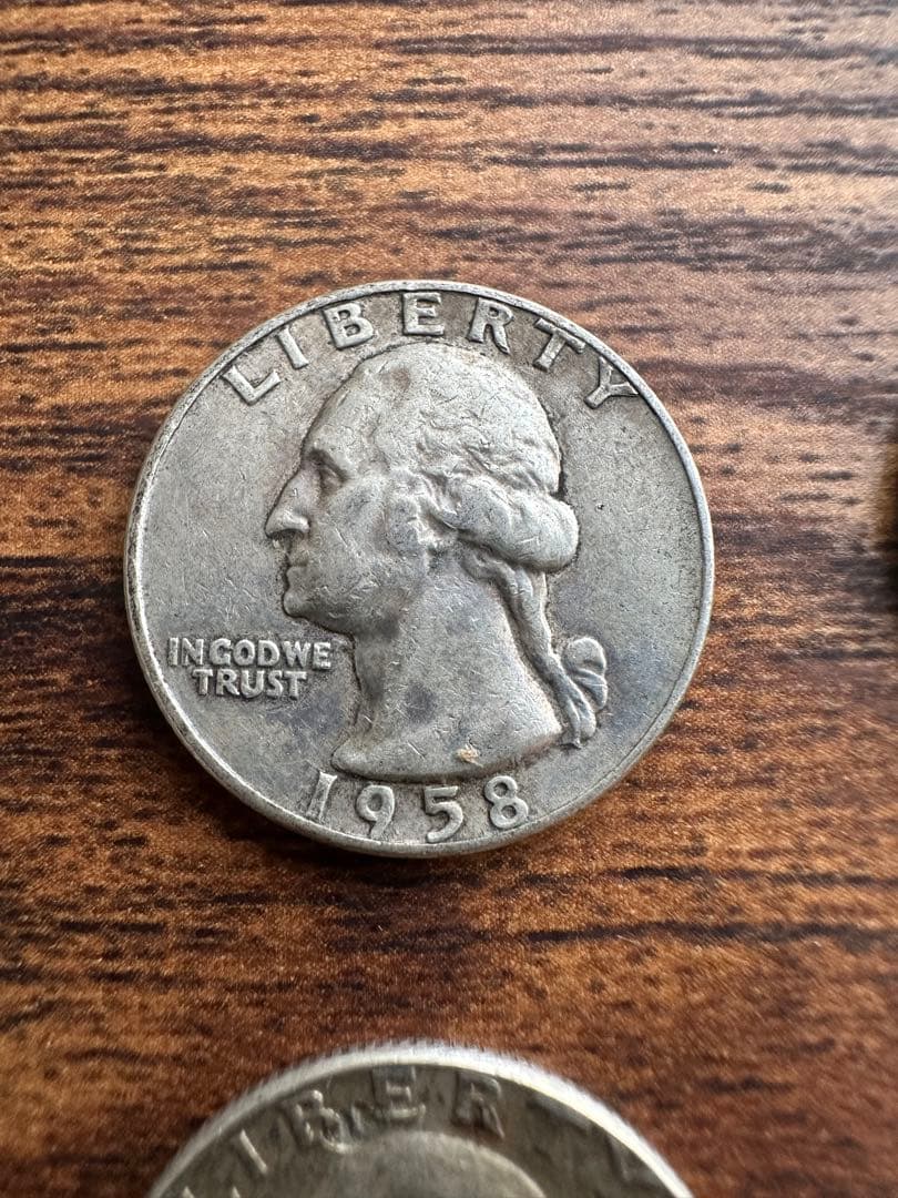 25セント　旧硬貨　銀貨　6枚