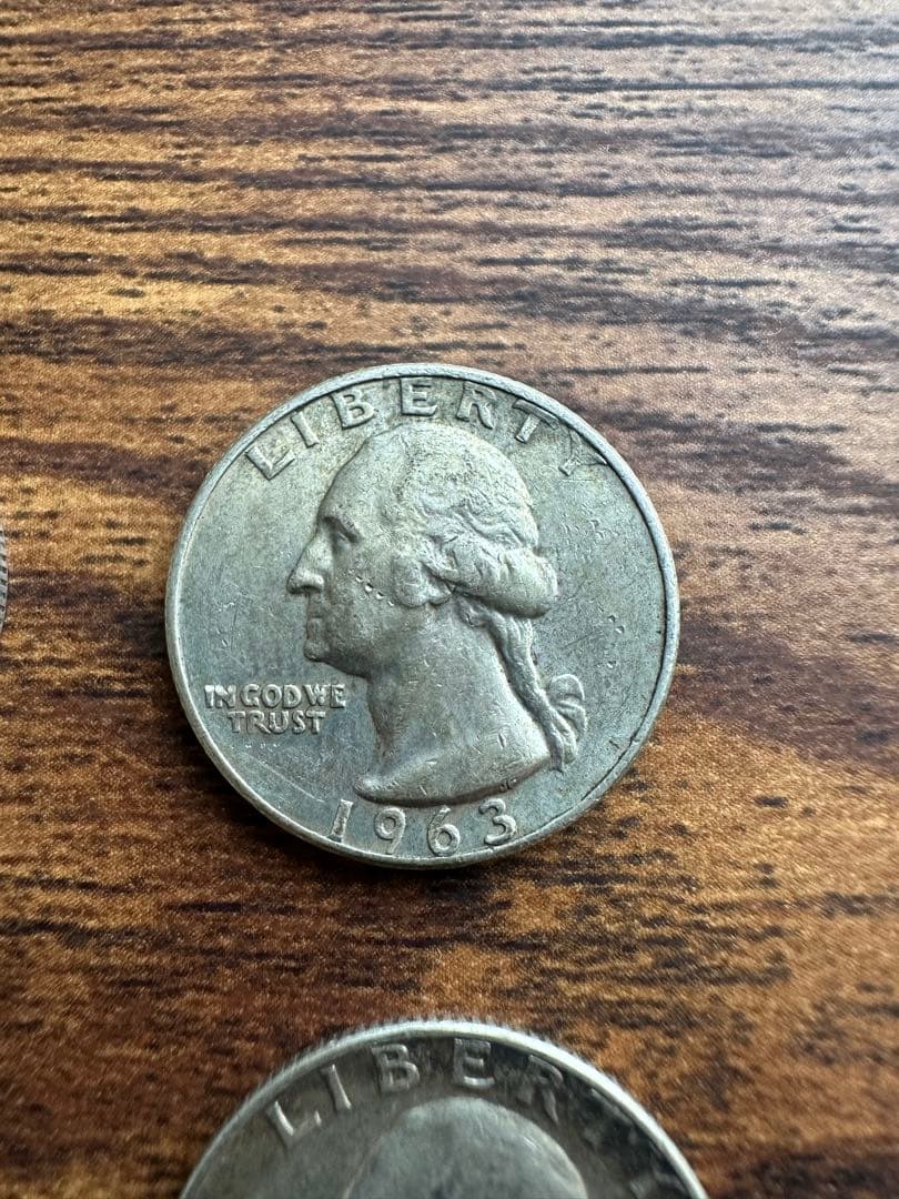 25セント　旧硬貨　銀貨　6枚