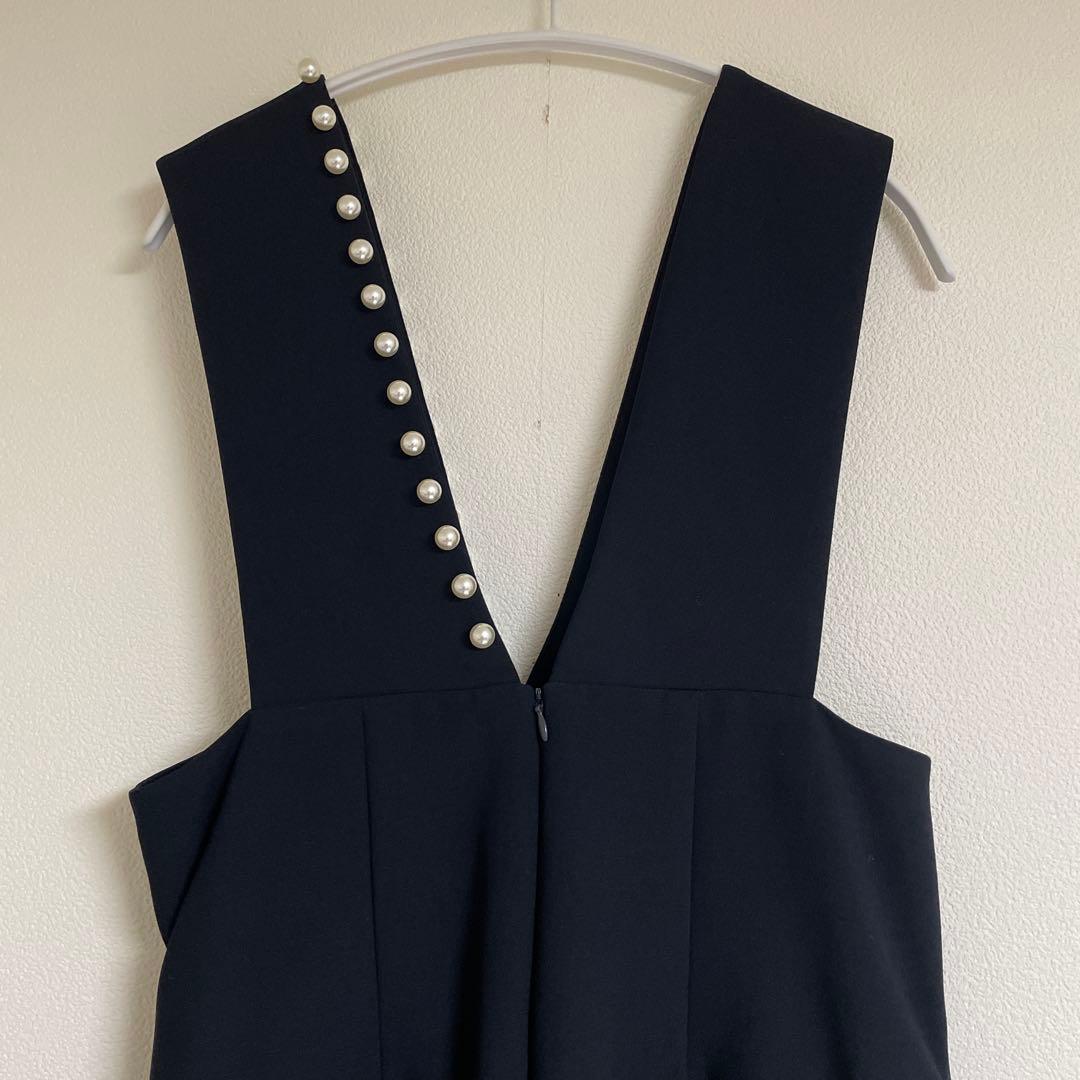◆美品◆ ヤマダヤ　Vin ヴァン　ラインパールジャンパースカート　ネイビー