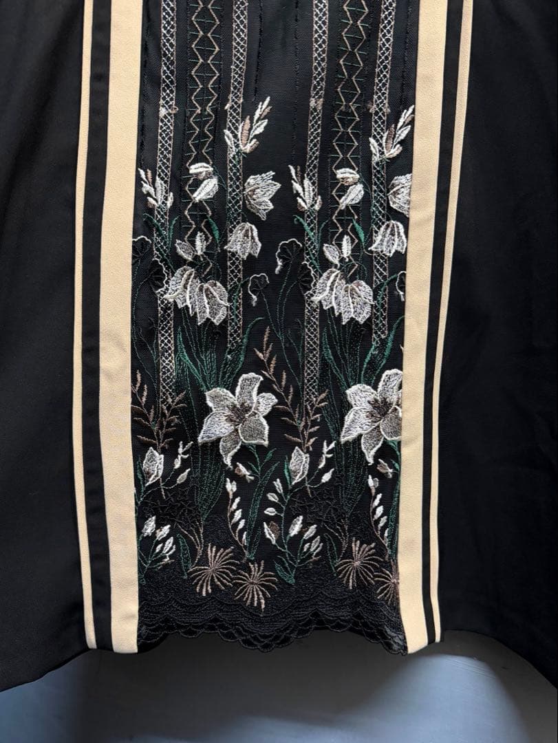 MURRAL framed flower dress black サイズ1