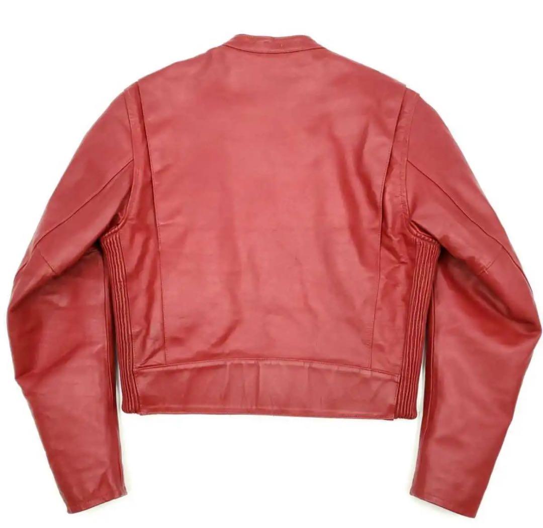 ロゴレタリングHARLEY-DAVIDSONレザーライダースジャケット赤メンズM