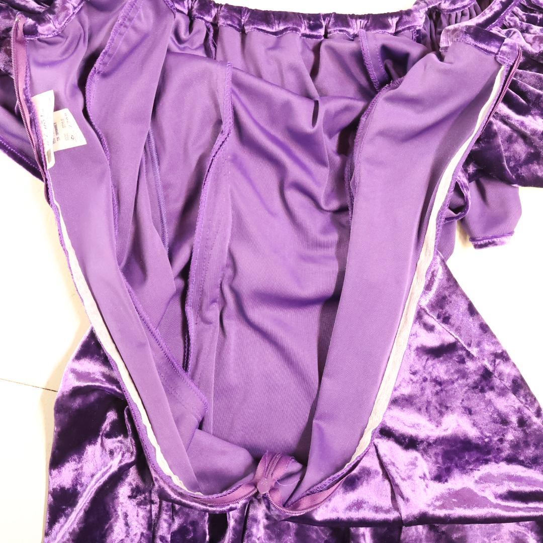 【美品 ハワイ製フラダンス用衣装】パープル ui no! ワンピースドレス ④