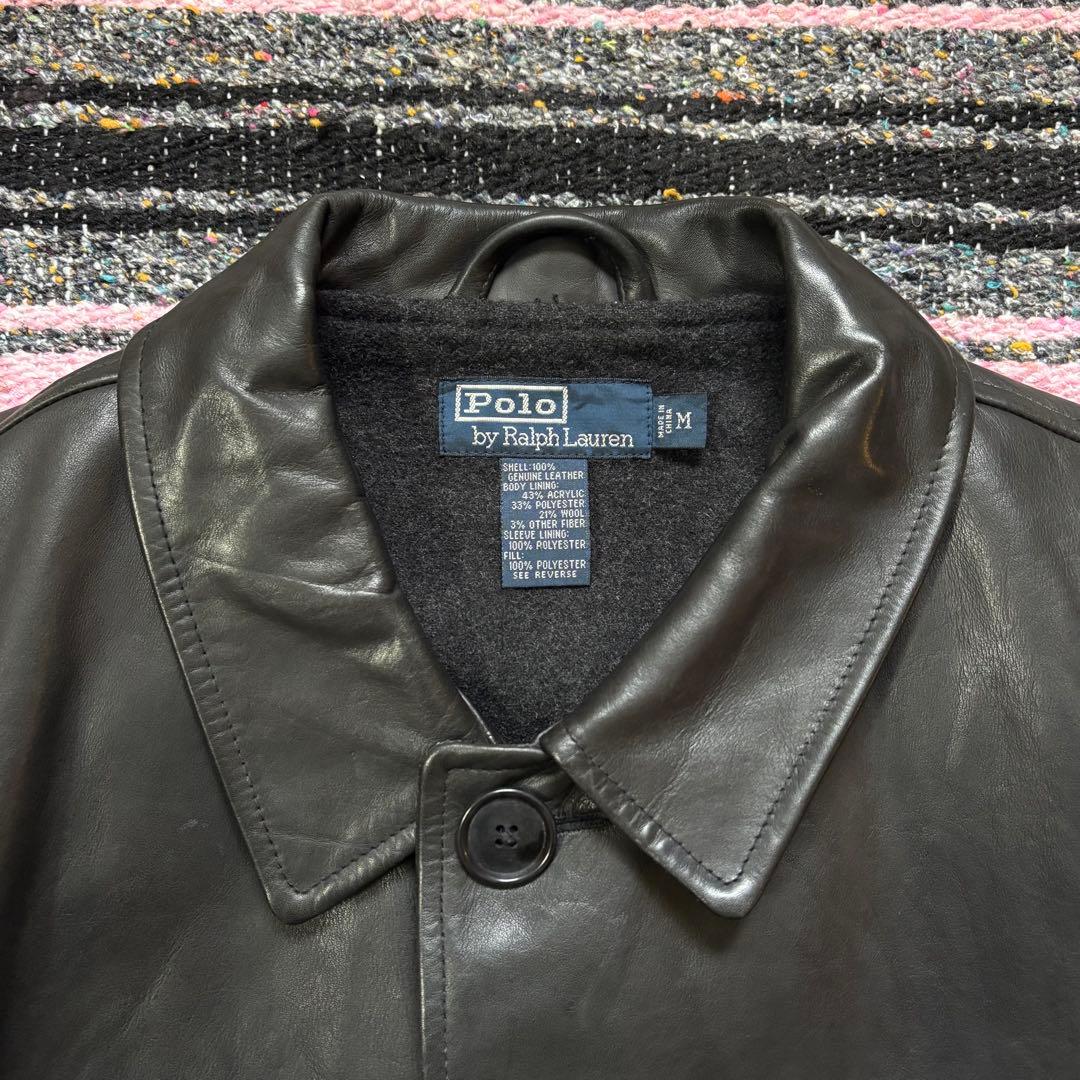 90s ポロ ラルフローレン レザー カーコート ジャケット RRL
