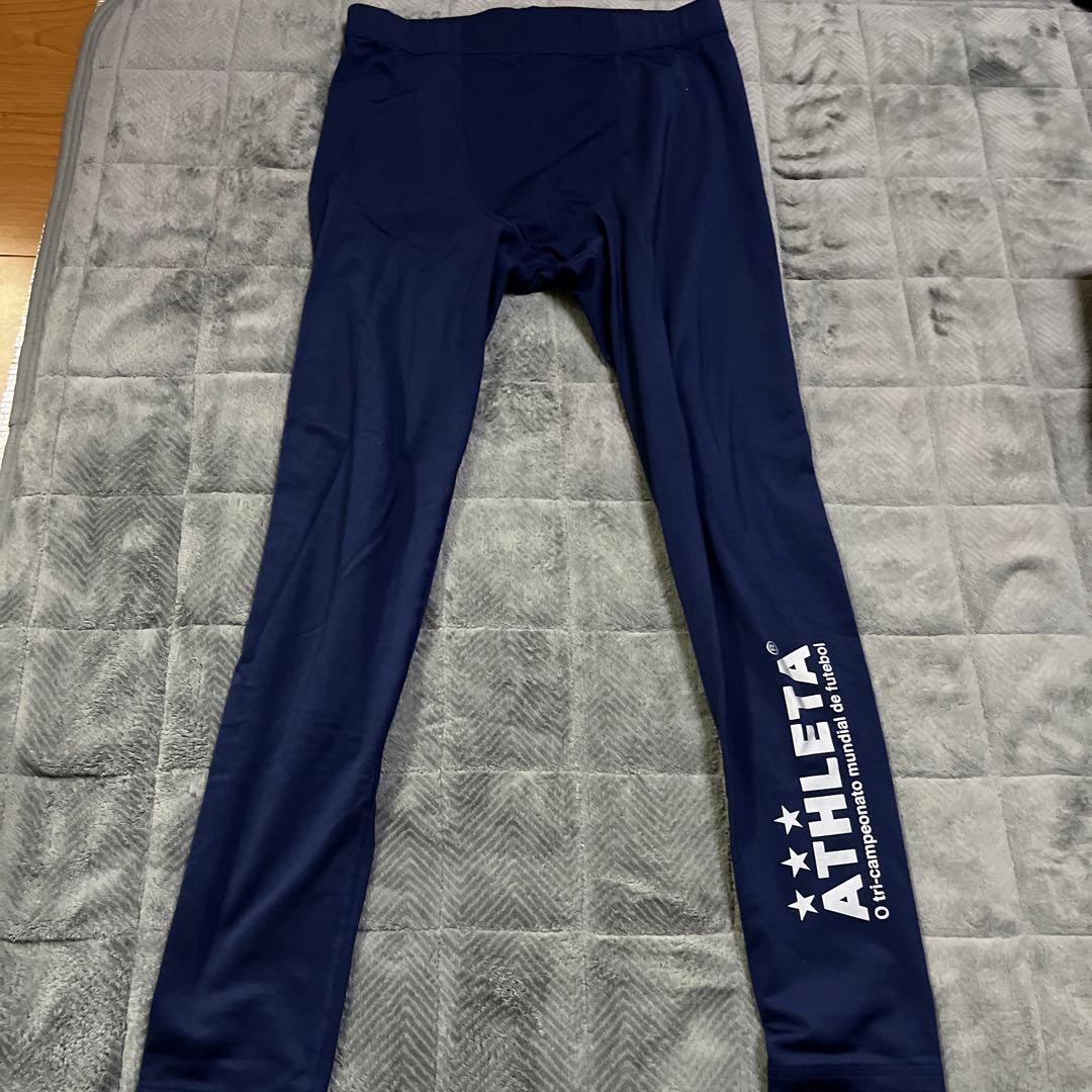 ATHLETA ネイビー 半袖、長袖シャツと長ズボンインナーとパンツセット　M