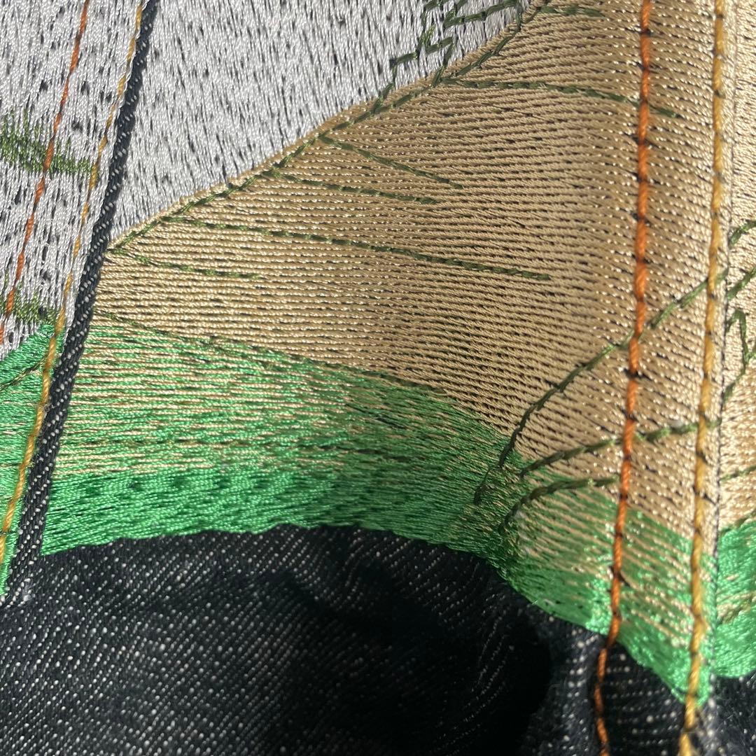 和柄刺繍　RMC　レッドモンキーカンパニー　ブラックデニムパンツ　30