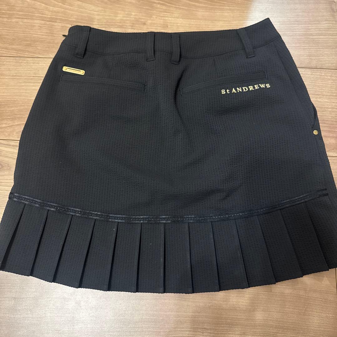 St Andrews ブラック プリーツスカート S