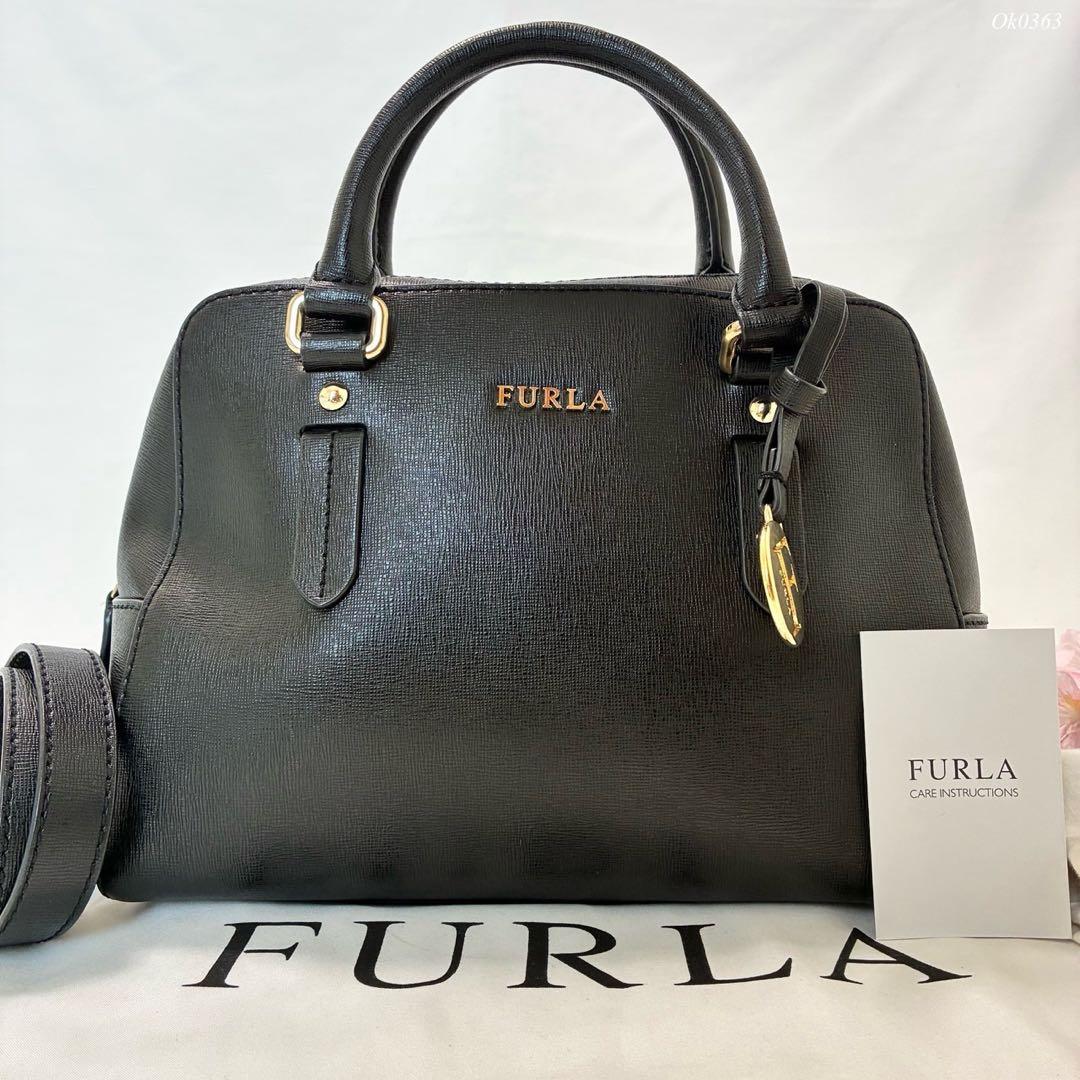 【極美品/付属品完備】フルラ エレナ 2way ハンドバッグ レザー 斜め掛け