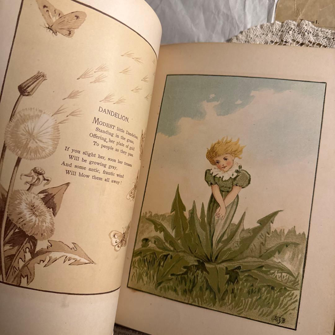 1894年アンティーク美しい挿絵ヴィクトリアン洋書　絵本ジャンクジャーナル古書