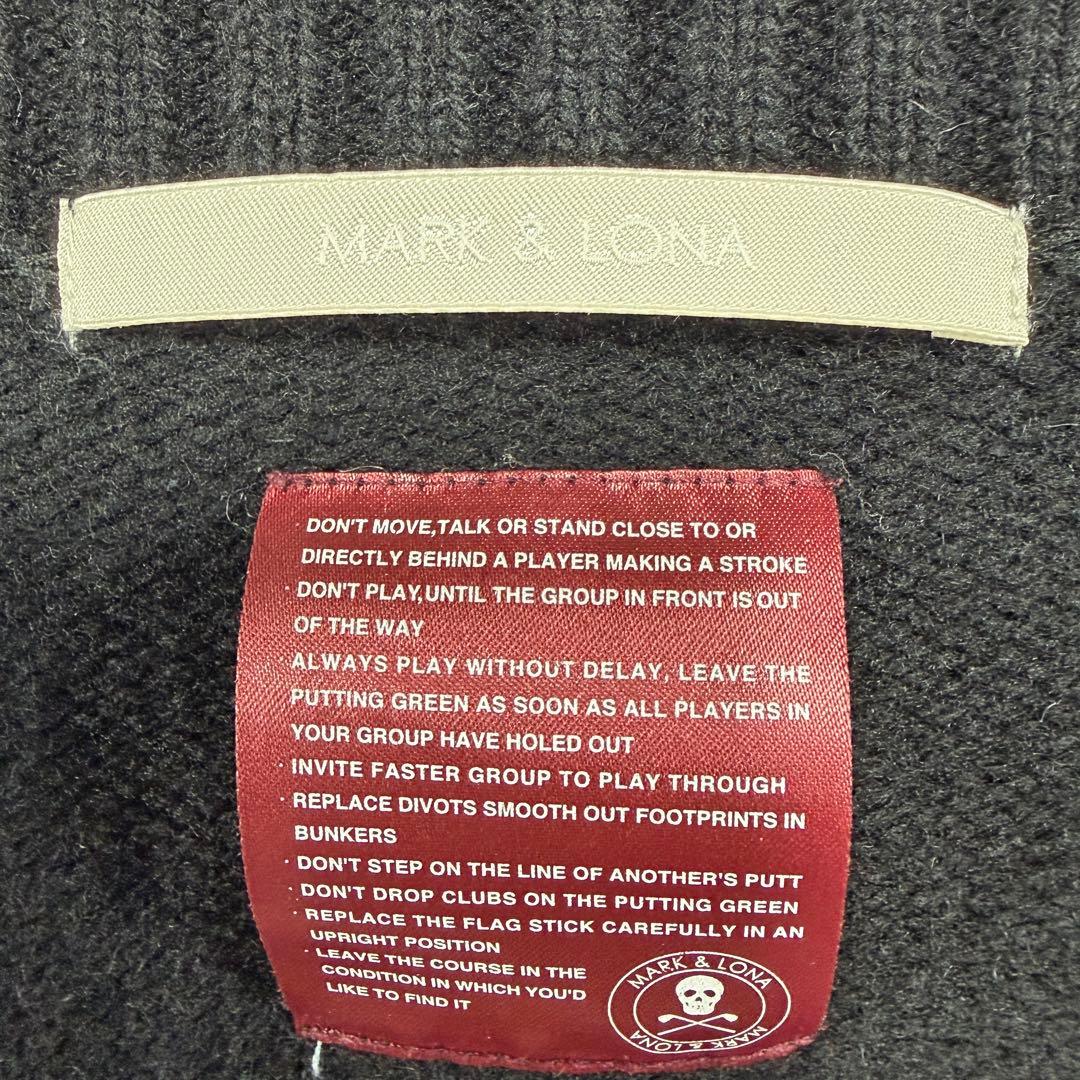 MARK&LONA Vネックニット スカル×ノルディック ウール100% L