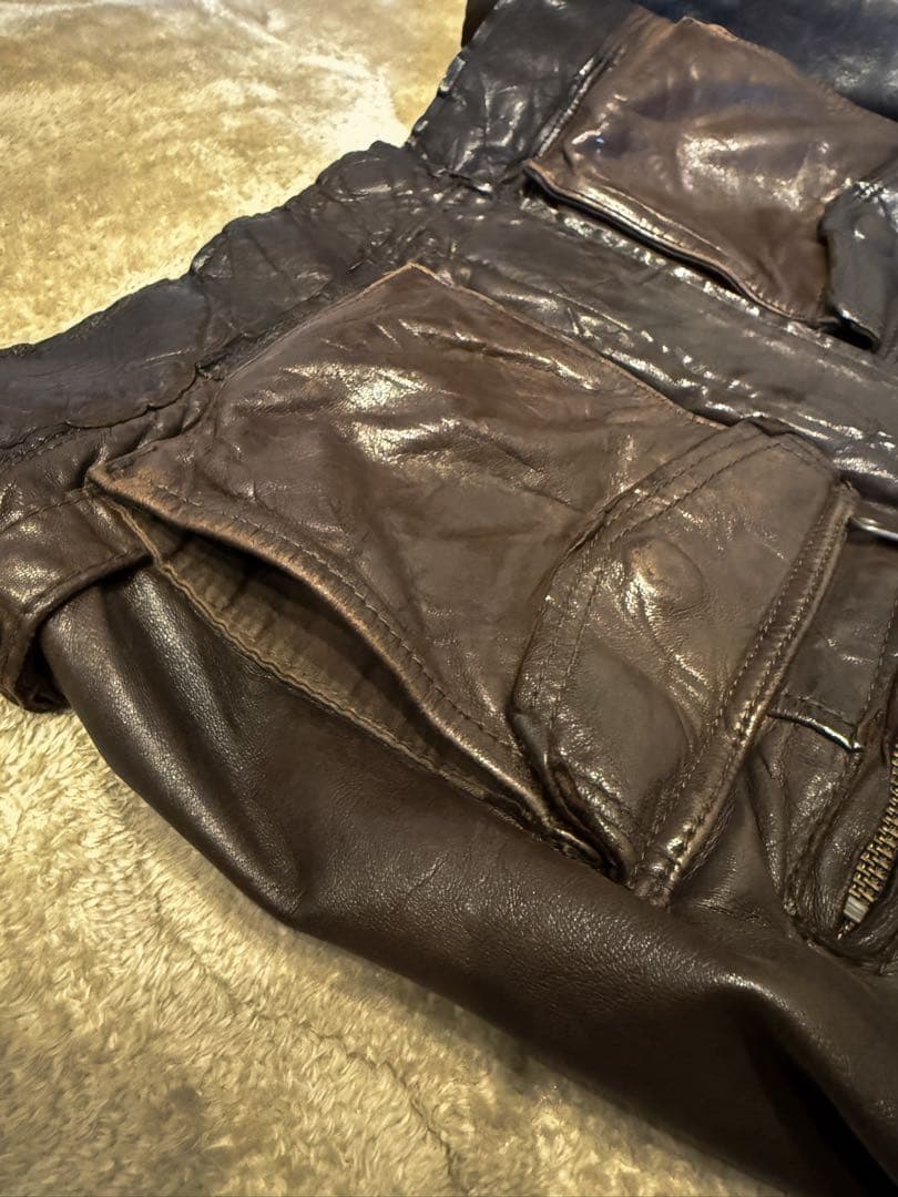 【本革ラムレザー】RHYME ミリタリージャケット M-65型 茶 M