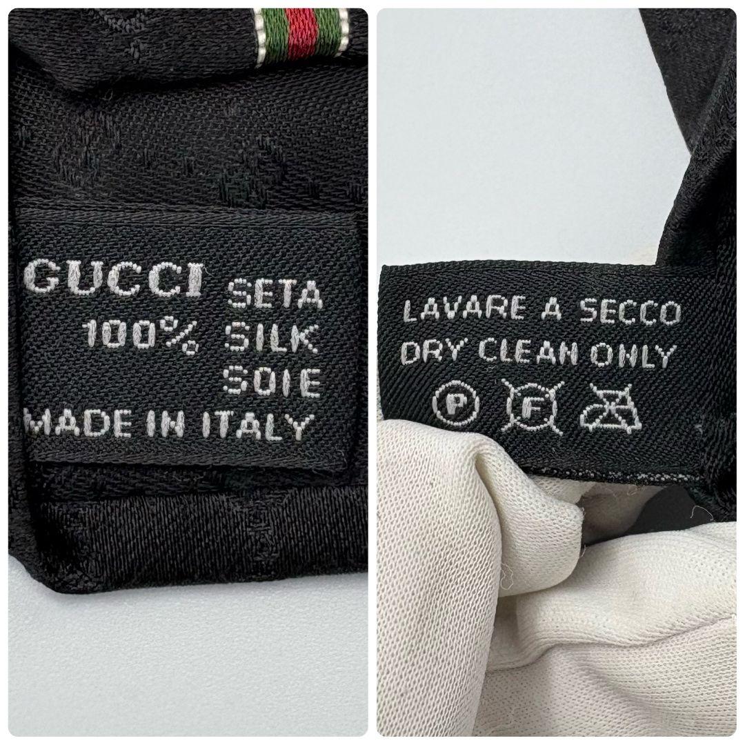 美品✨ グッチ マイクログッチ GG シェリーライン ネクタイ シルク100%