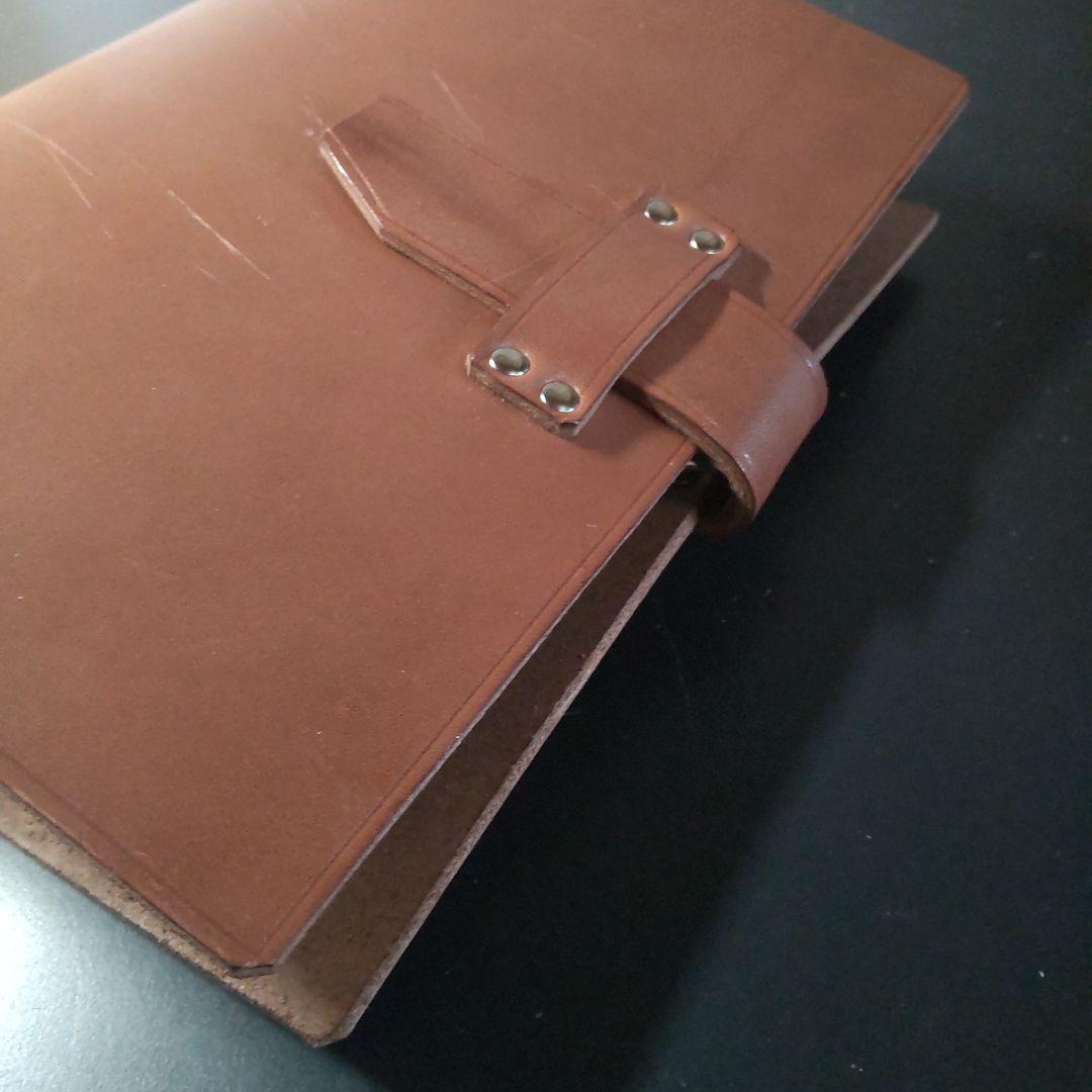 一枚革国産サドルレザー手帳　A5サイズブラウン訳有