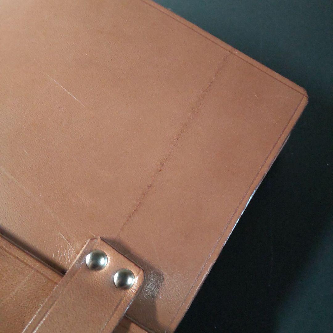 一枚革国産サドルレザー手帳　A5サイズブラウン訳有