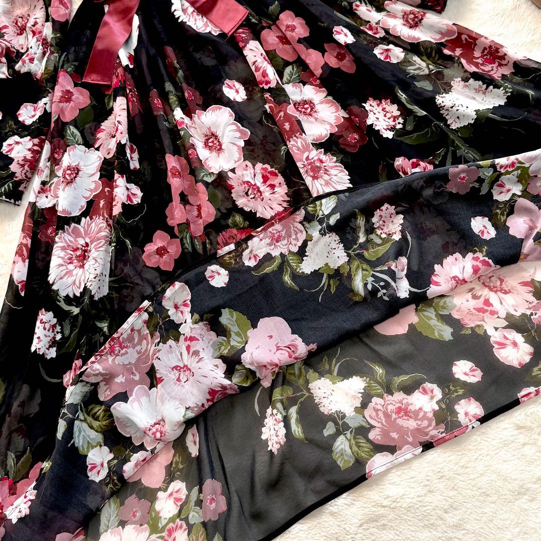 Max Mara iBlues フラワー フレア ロングワンピース Aライン L