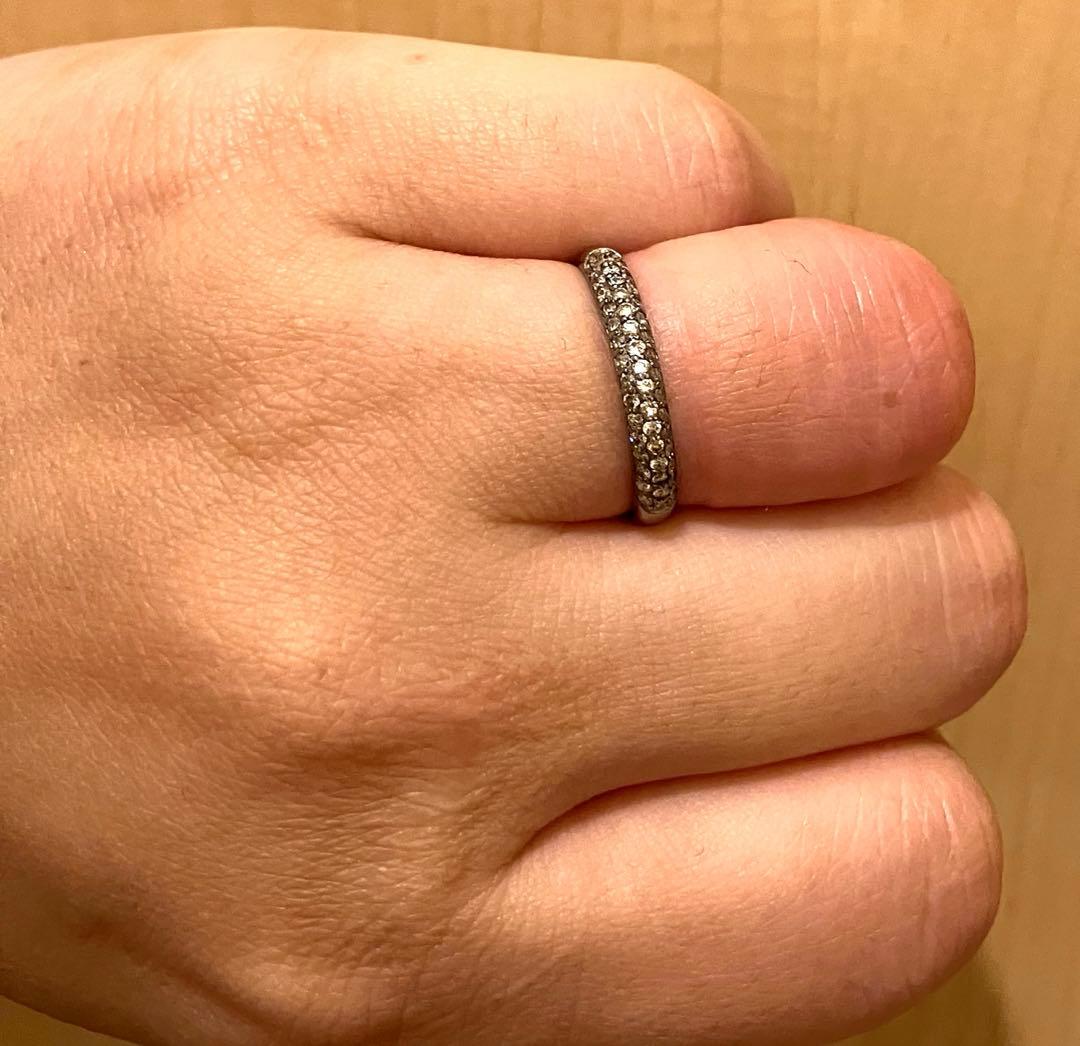 K10 wg ダイヤモンド　ブラウン　リング　指輪　パヴェ　エタニティ　ダイア