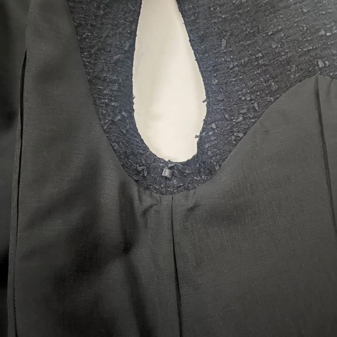 ソーノ　ビッグパールツイードジレ　ペプラム　ネイビー　01サイズ　セレモニー