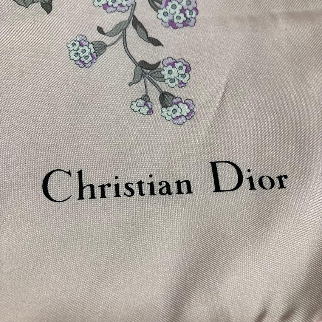 さやまめ Christian Dior シルク100% 花柄　大判スカーフ