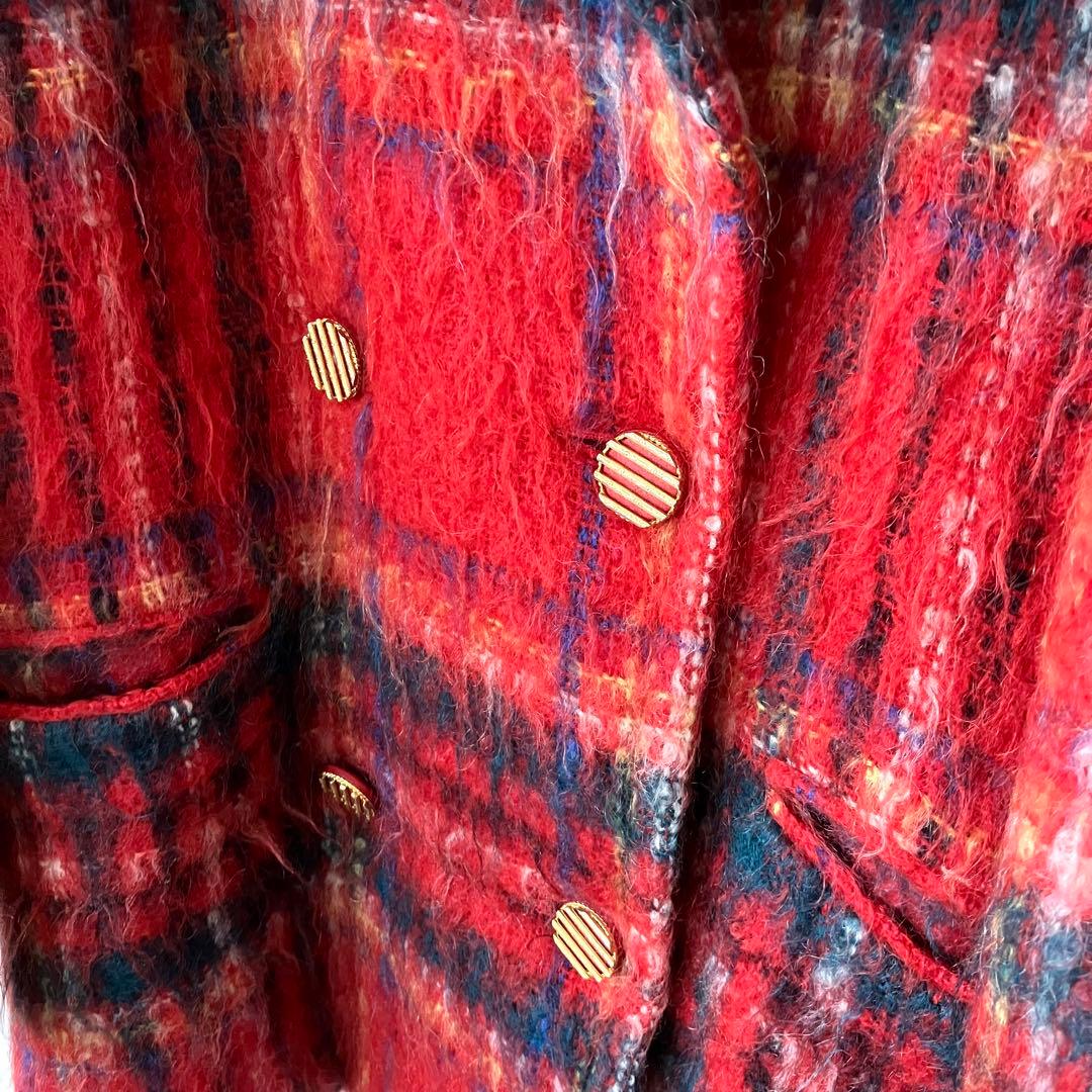 美品 Josephine ジョセフィーヌ コート モヘア チェック フォックス