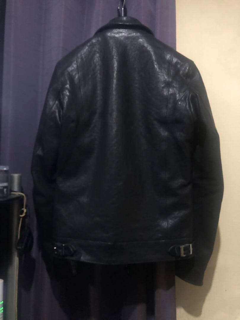 美品⭐︎STRUM⭐︎ストラム⭐︎ダブルライダースジャケット⭐︎シュリンクホース⭐︎S⭐︎黒