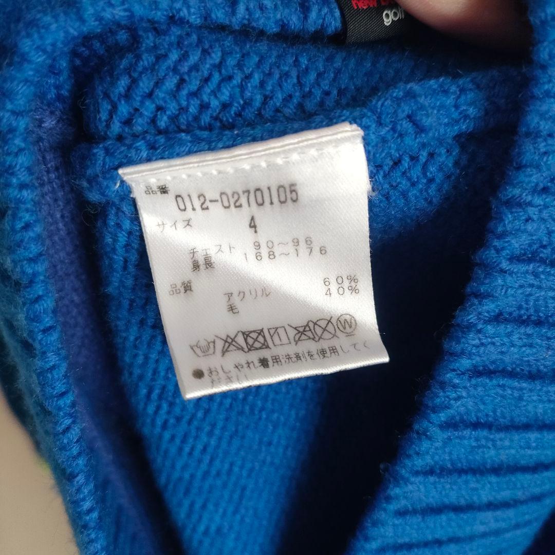 new balance golf クレイジーパターンニット サイズ4 ブルー 5