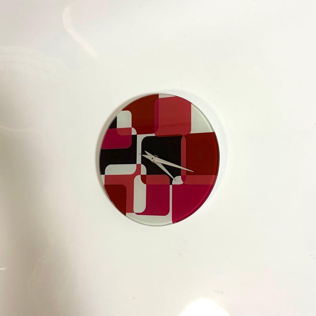 掛け時計　ガラス ミッドセンチュリー　スペースエイジ　ビンテージ　レトロ