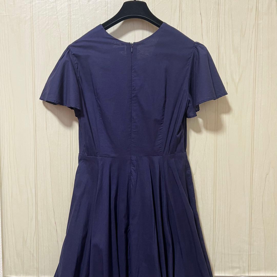 【マリハ】マドモアゼルのドレス☆ワンピース☆カシュクール☆Ｖネック☆コットン☆S