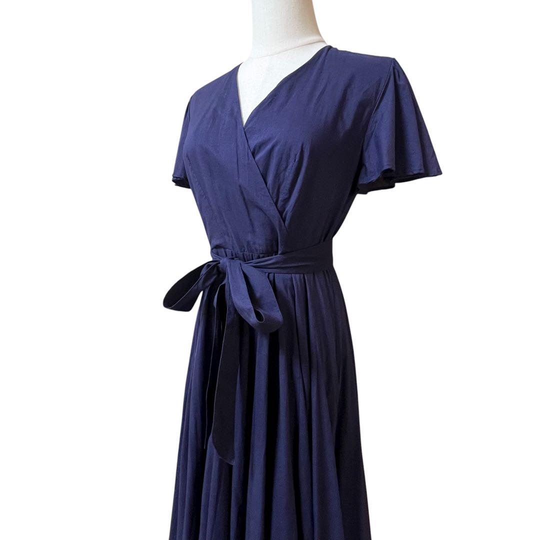 【マリハ】マドモアゼルのドレス☆ワンピース☆カシュクール☆Ｖネック☆コットン☆S