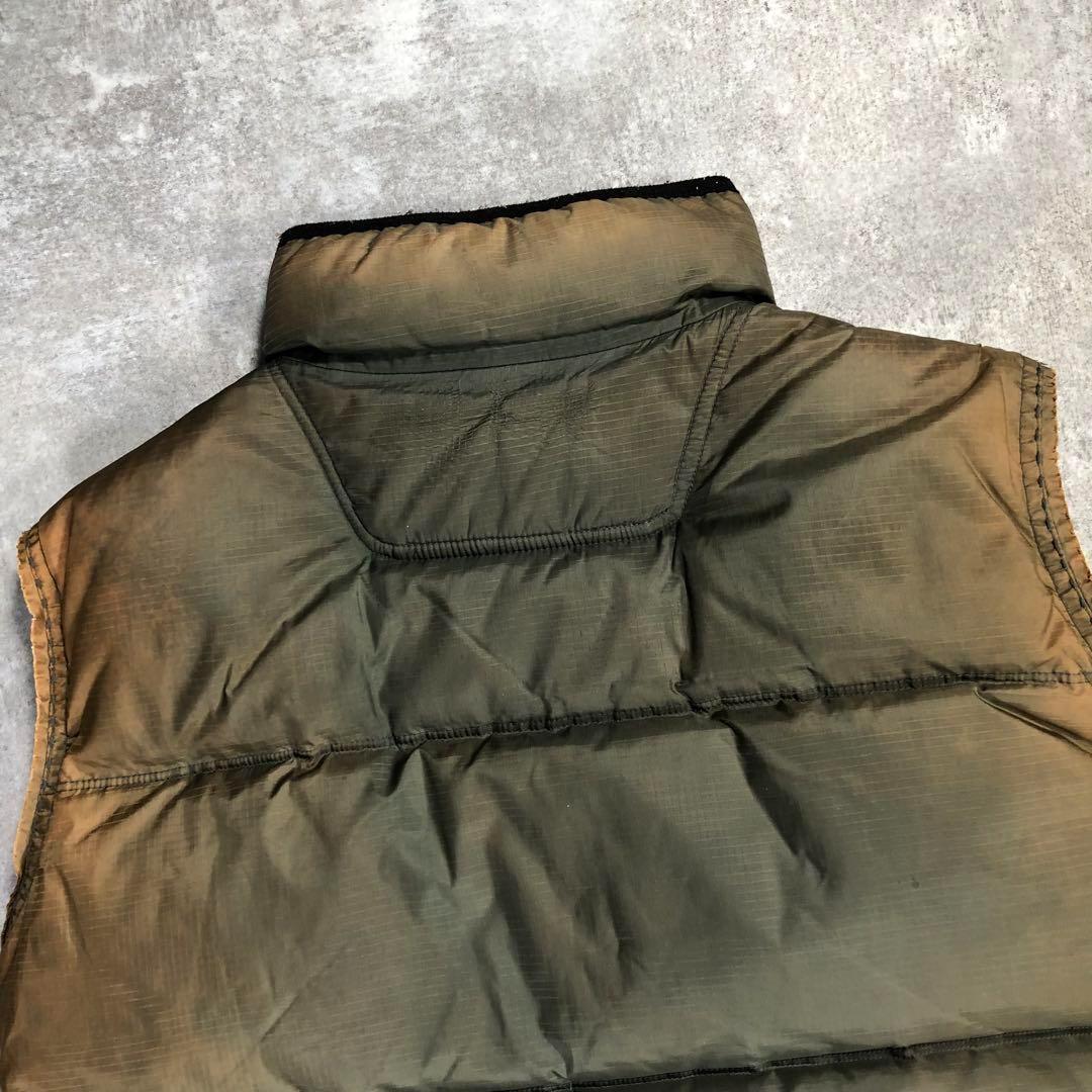 00s DIESEL アーカイブ　ダウンベスト【M】カーキ　ヴィンテージ加工
