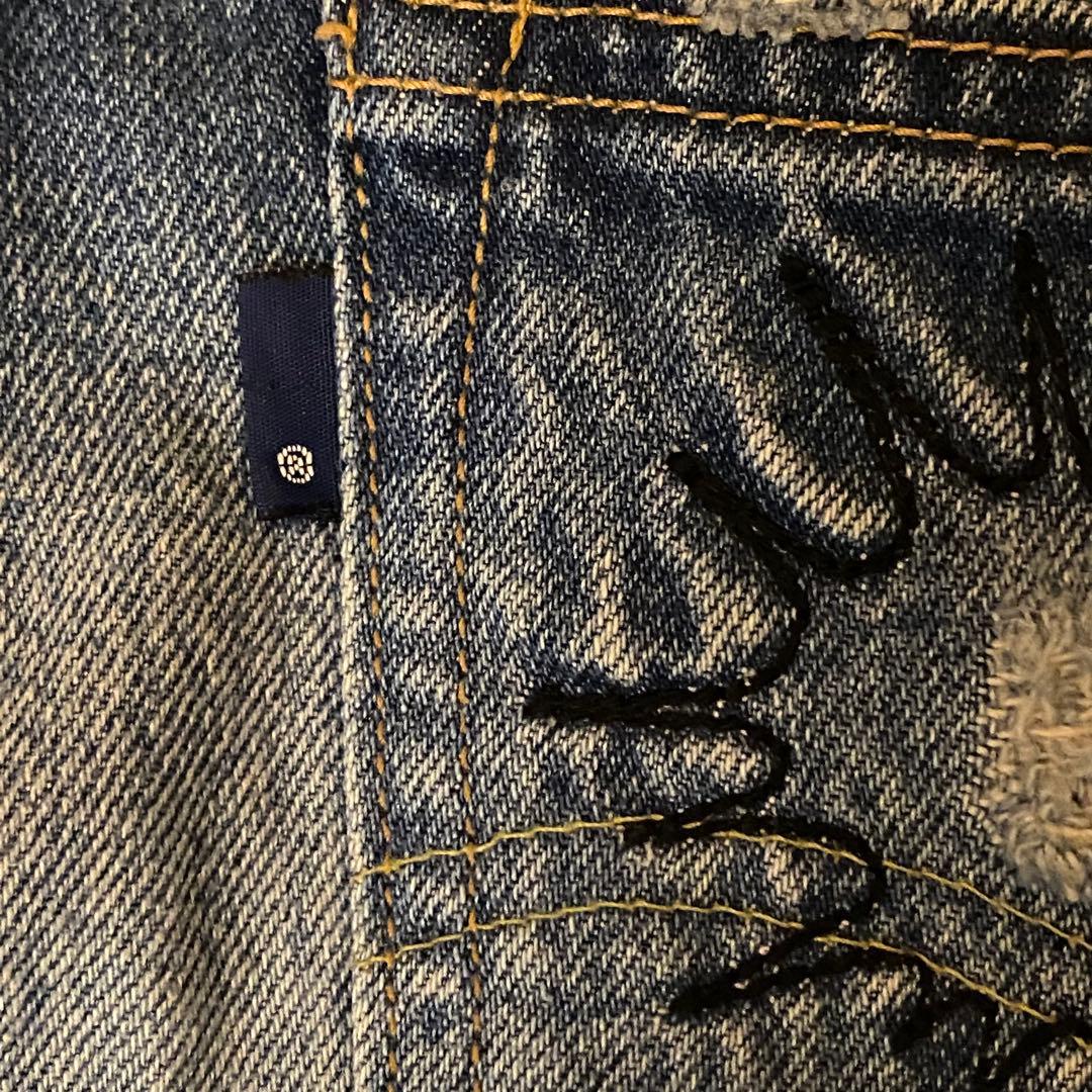 LEVI'S 505 刺繍 made in Japan ダメージ リペア 加工
